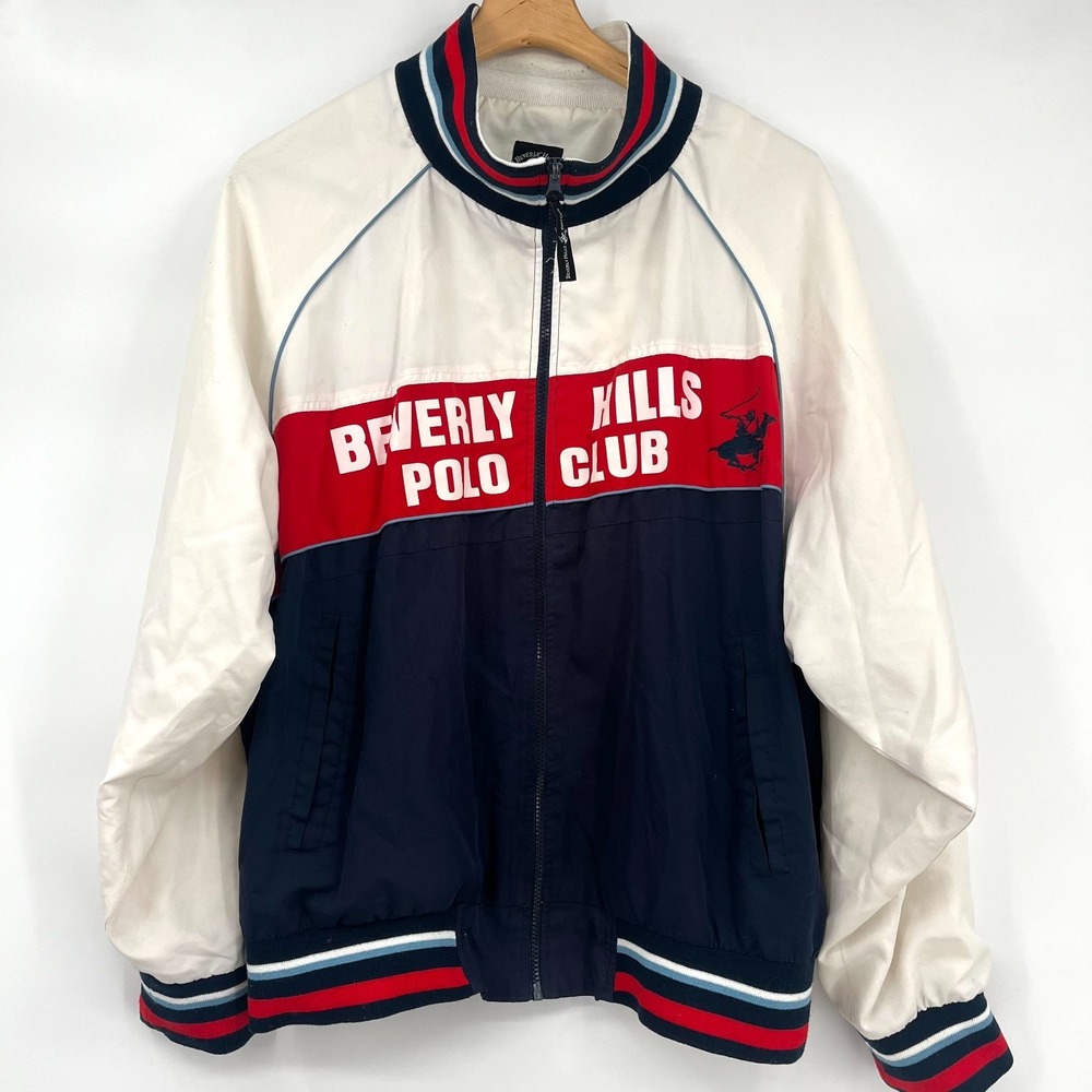 Beverly Hills Polo Club Windbreaker Jacket Men's XL Long Sleeve‎